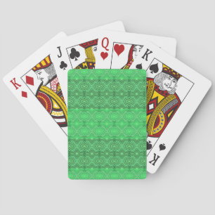 Tribal Tropical Wavy Green Lines Geometric Art Playing Cards