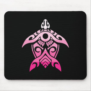 Tribal Turtle Breast Cancer Awareness Hawaiian Pol Mouse Pad