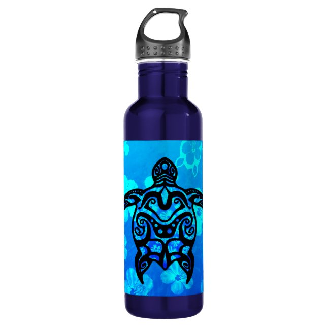 Tribal Turtle Hibiscus 710 Ml Water Bottle (Front)