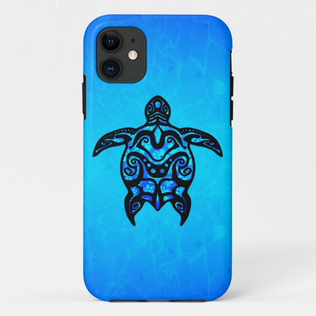 Tribal Turtle Hibiscus Case-Mate iPhone Case (Back)