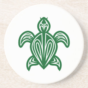 Tribal Turtle Silhouette Coasters