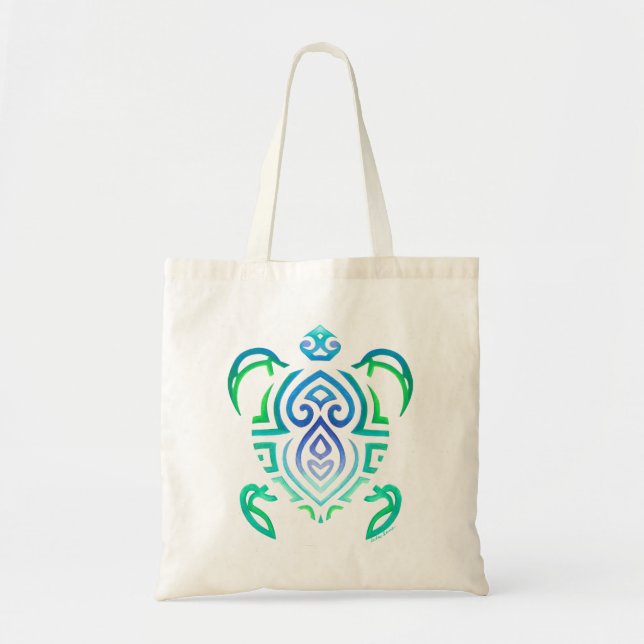 Tribal Turtle Tote Bag (Front)