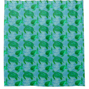 Tribal Turtles Shower Curtain