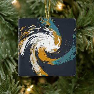 Tribal Twirl Into The Universe Pattern Ceramic Ornament