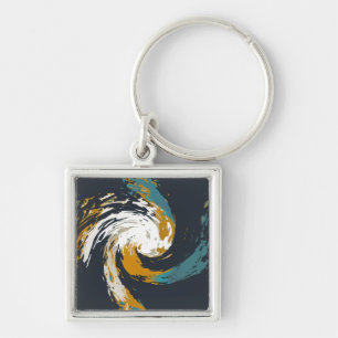 Tribal Twirl Into The Universe Pattern Key Ring