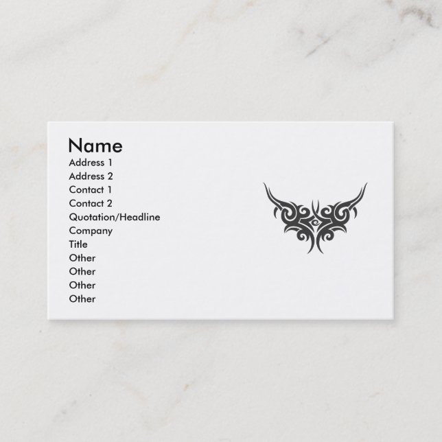 tribal-vector-clipart-5, Name, Address 1, Addre... Business Card (Front)