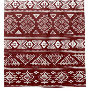 Tribal vintage ethnic seamless illustration patter shower curtain