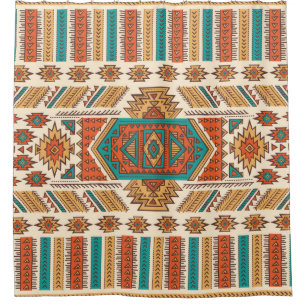 Tribal vintage ethnic seamless illustration shower curtain