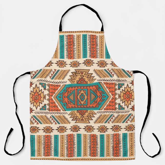Tribal Vintage: Ethnic Seamless Pattern Apron (Front)