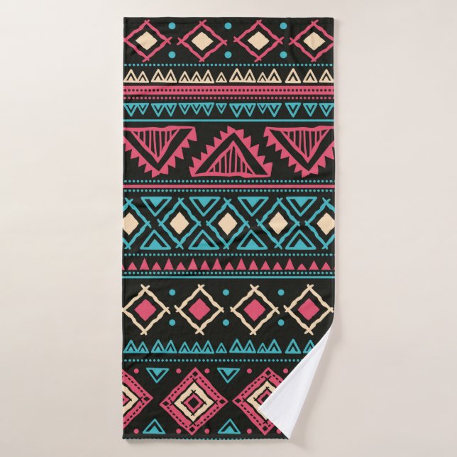 Tribal vintage ethnic seamless pattern bath towel (Bath Towel)