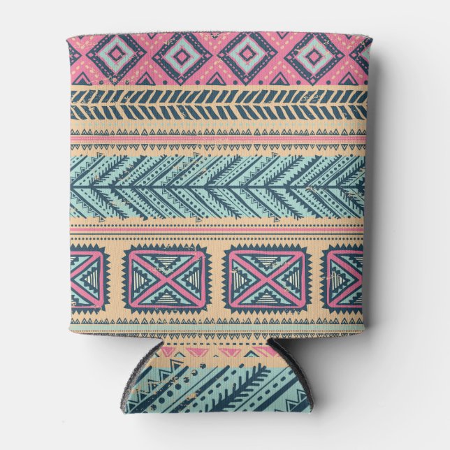 Tribal Vintage Ethnic Seamless Pattern Can Cooler (Front)