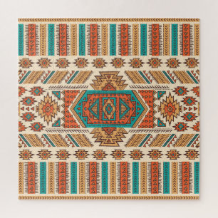 Tribal Vintage: Ethnic Seamless Pattern Jigsaw Puzzle