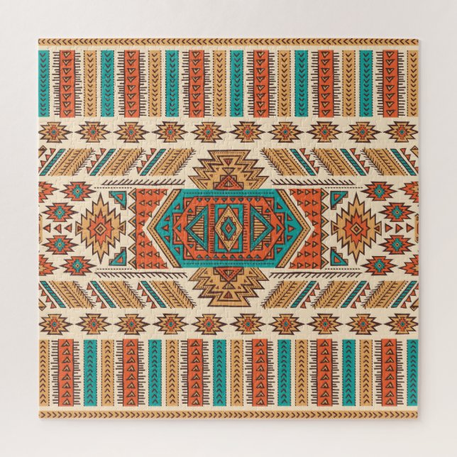 Tribal Vintage: Ethnic Seamless Pattern Jigsaw Puzzle (Vertical)