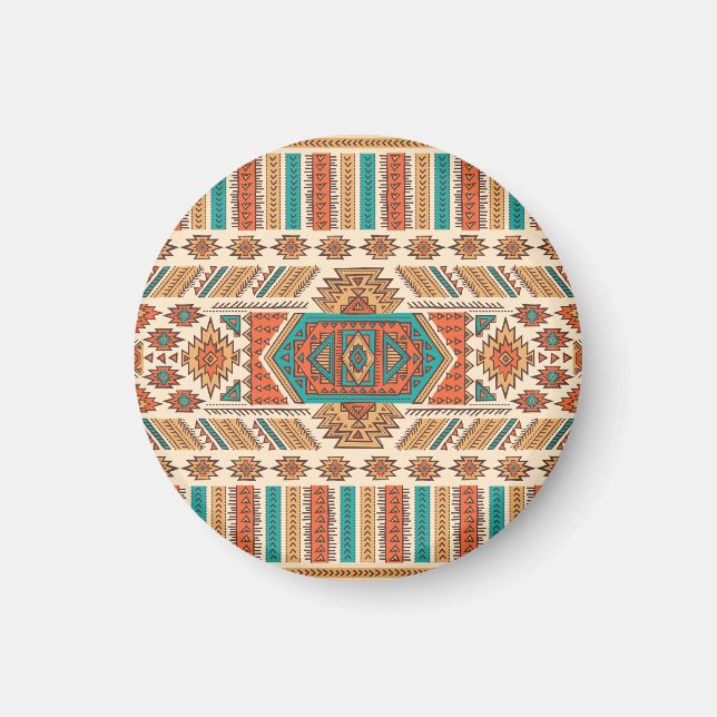 Tribal Vintage: Ethnic Seamless Pattern Magnet (Front)