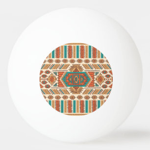 Tribal Vintage: Ethnic Seamless Pattern Ping Pong Ball