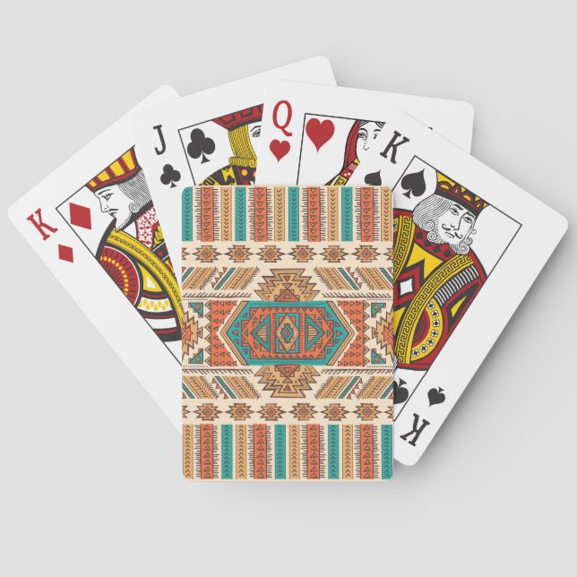 Tribal Vintage: Ethnic Seamless Pattern Playing Cards (Back)