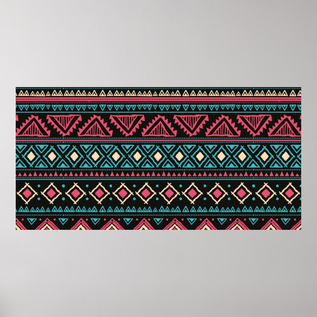 Tribal vintage ethnic seamless pattern poster (Front)