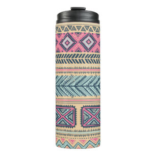 Tribal vintage ethnic seamless  thermal tumbler