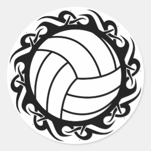 tribal volleyball classic round sticker