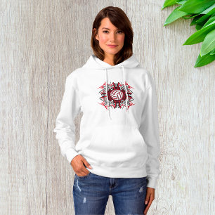 Tribal Volleyball Mandala Red and Black Sports  Hoodie