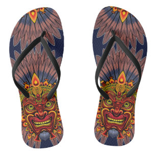 Tribal Warrior King Ritual Mask Jandals