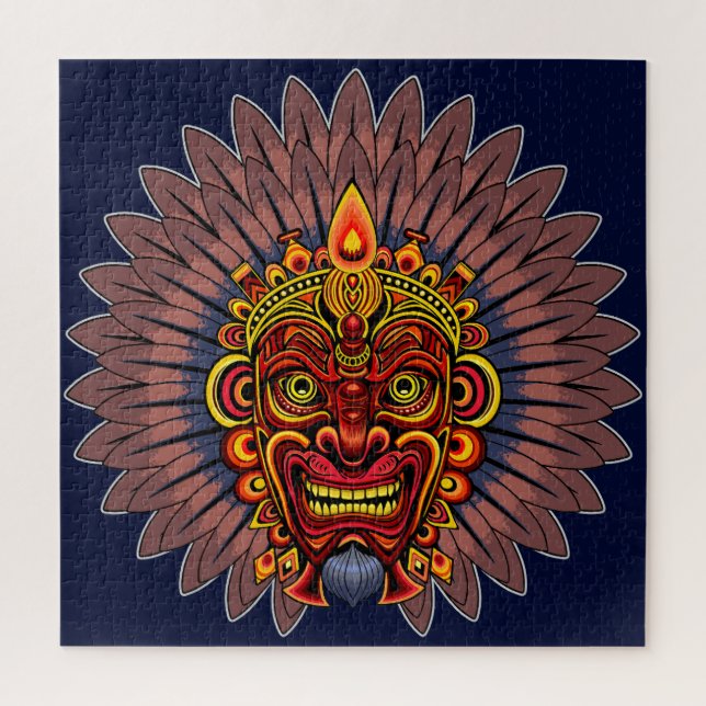 Tribal Warrior King Ritual Mask Jigsaw Puzzle (Vertical)