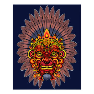 Tribal Warrior King Ritual Mask Photo Print