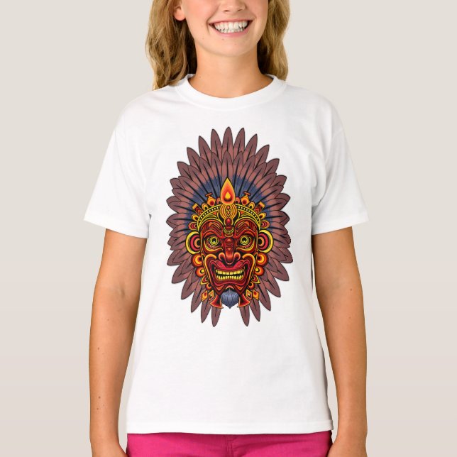 Tribal Warrior King Ritual Mask T-Shirt (Front)