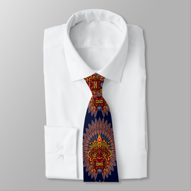 Tribal Warrior King Ritual Mask Tie (Tied)