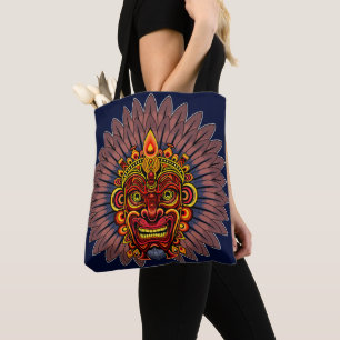 Tribal Warrior King Ritual Mask Tote Bag