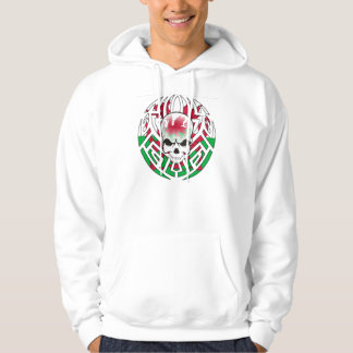 Tribal Welsh Flag/Skull Hoodie