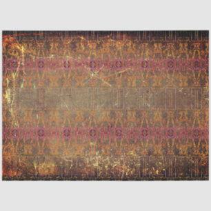 Tribal Western Rust Brown Purple Texture Pattern Tissue Paper