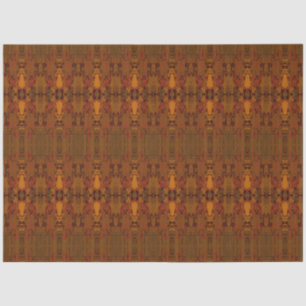 Tribal Western Rust Orange Art Pattern Bull Skull Tissue Paper