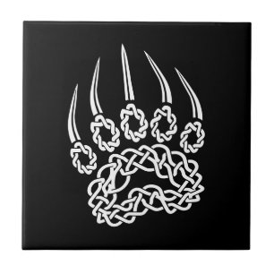 Tribal White Bear Paw Tile