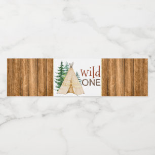 Tribal Wild One Teepee 1st Water Bottle Labels