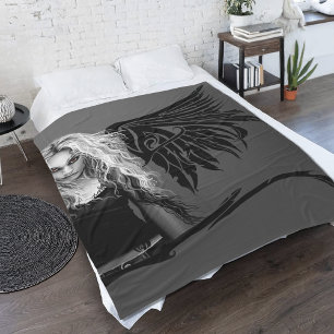 Tribal Wings Fallen Angel Red Fleece Blanket