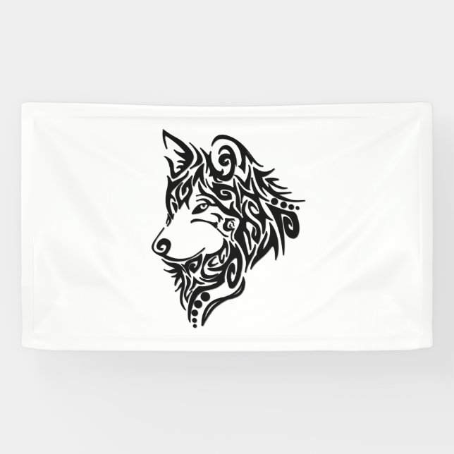 Tribal Wolf Banner (Horizontal)