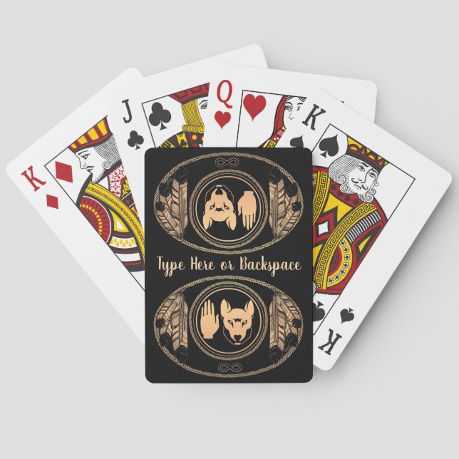 Tribal Wolf Cards Custom Metis Flag Playing Cards (Back)