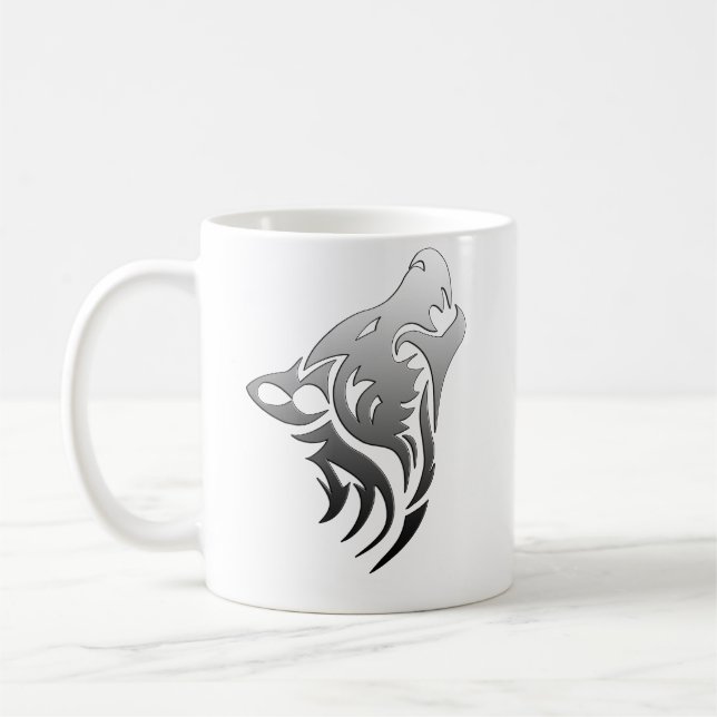 Tribal Wolf Coffee Mug (Left)