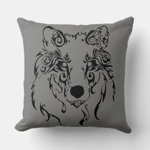 Tribal Wolf Cushion