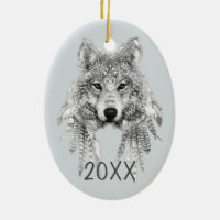 Tribal Wolf Customizable Keepsake Year