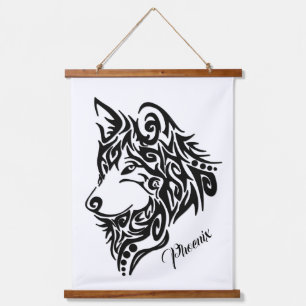 Tribal Wolf Hanging Tapestry
