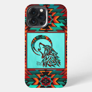 Tribal Wolf Howling At The Moon iPhone Case