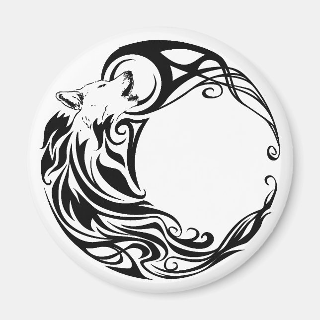 Tribal Wolf Magnet (Front)