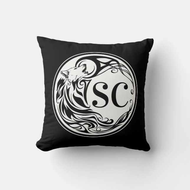 Tribal Wolf Monogram Cushion (Front)