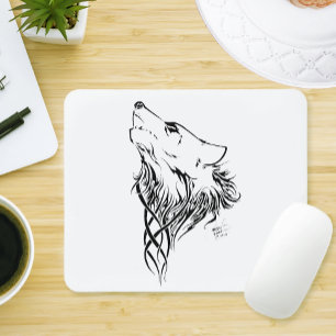 Tribal Wolf Mouse Pad