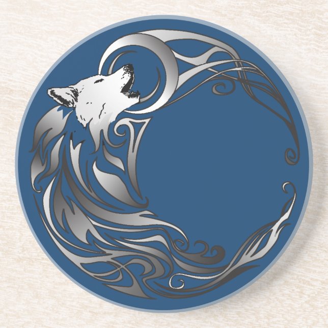 Tribal Wolf - Shaded Coaster (Front)