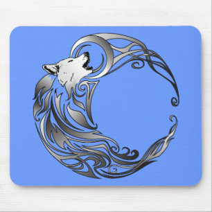 Tribal Wolf - Shaded Mouse Pad
