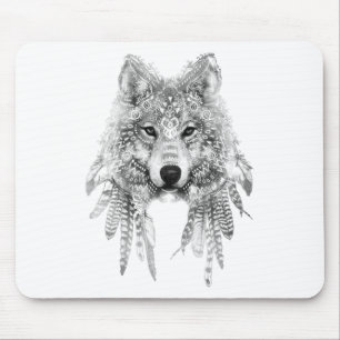 Tribal Wolf Spirit Mouse Pad