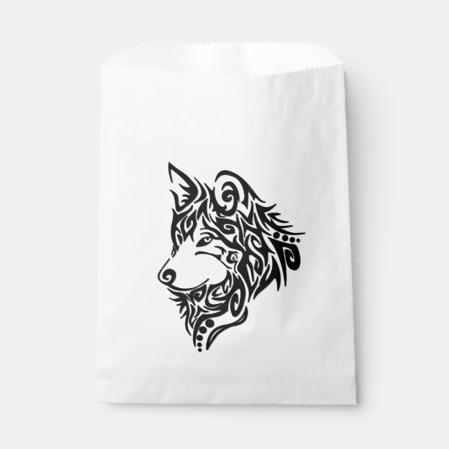 Tribal Wolf Thank You Favour Bags (Front)